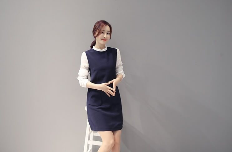 Premium Elegant Dress Import DS4271 Blue