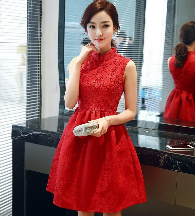 Premium Fashion Cheongsam Import DS4272 Red