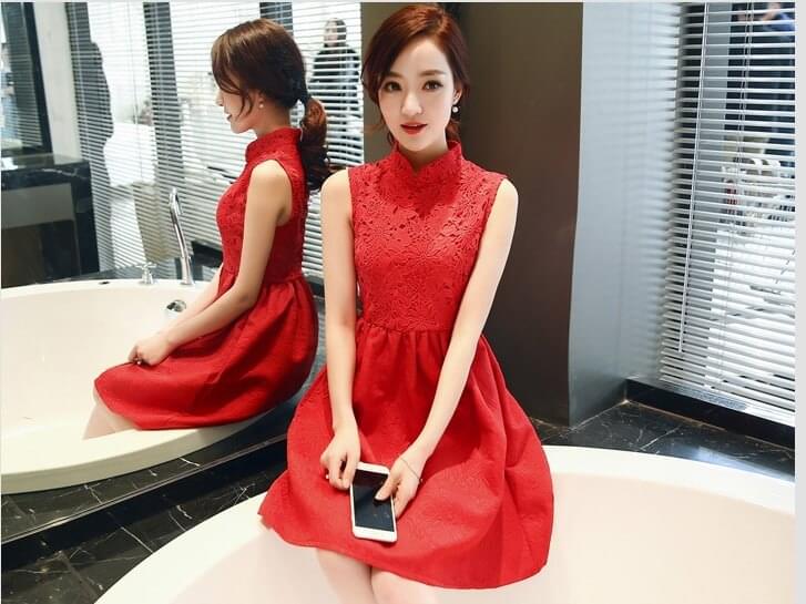 Premium Fashion Cheongsam Import DS4272 Red