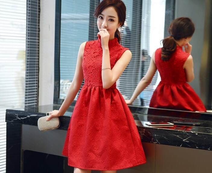 Premium Fashion Cheongsam Import DS4272 Red