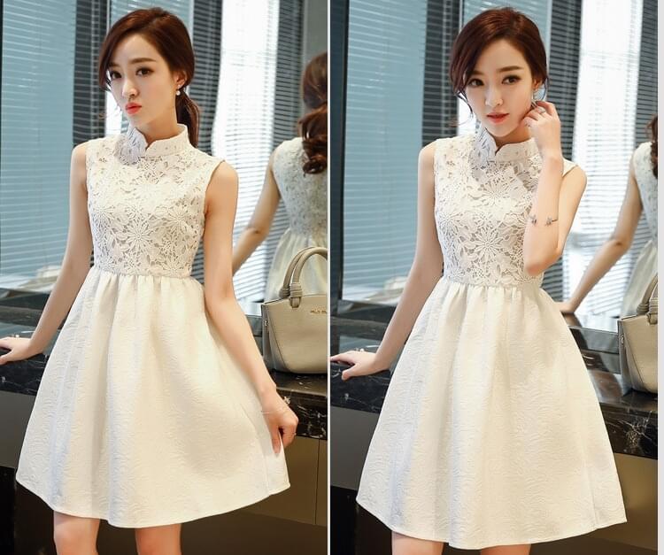 Modern Cheongsam Import DS4273 White