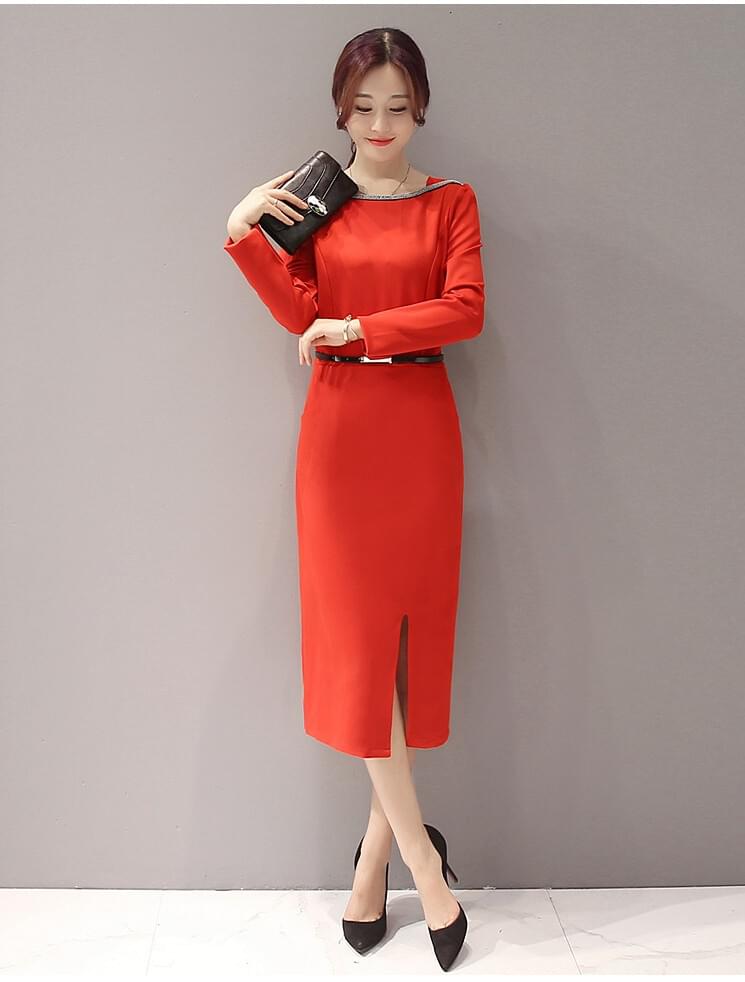 Premium Formal Long Dress Import DS4275 Red