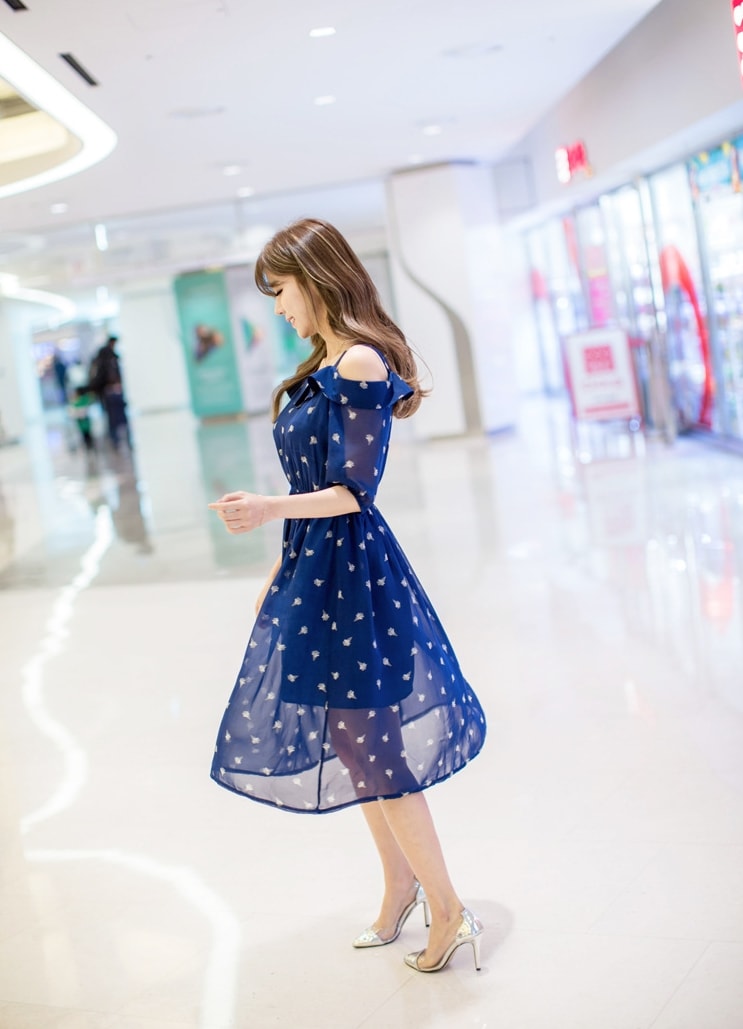 Sabrina Chiffon Long Dress Import DS4284 Blue