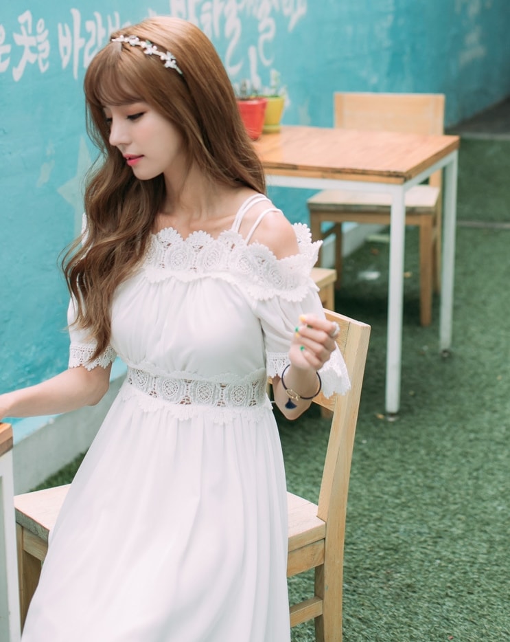 Premium Maxi Long Dress Import DS4294 White