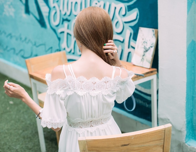 Premium Maxi Long Dress Import DS4294 White