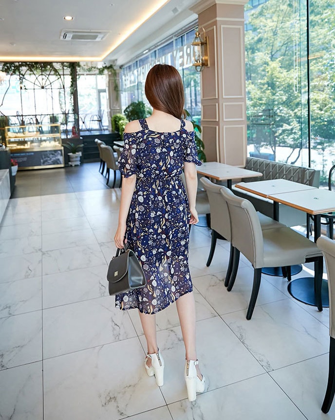 Premium Sabrina Dress Import DS4295 Blue