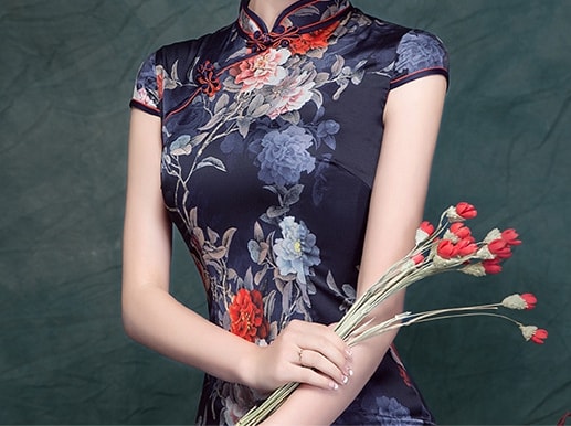 Retro Elegant Cheongsam Import DS4300 Blue