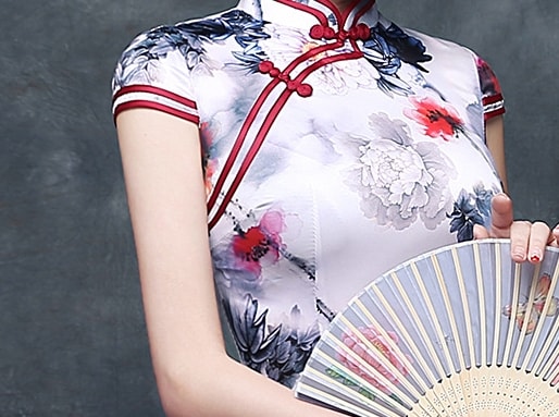 Retro Elegant Cheongsam Import DS4301 White