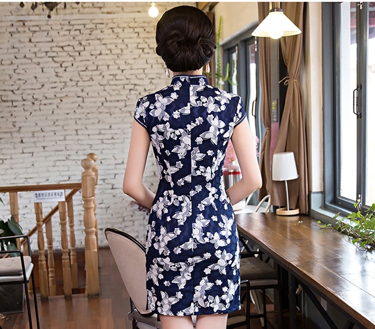 Classic Slim Cheongsam Import DS4305 Blue