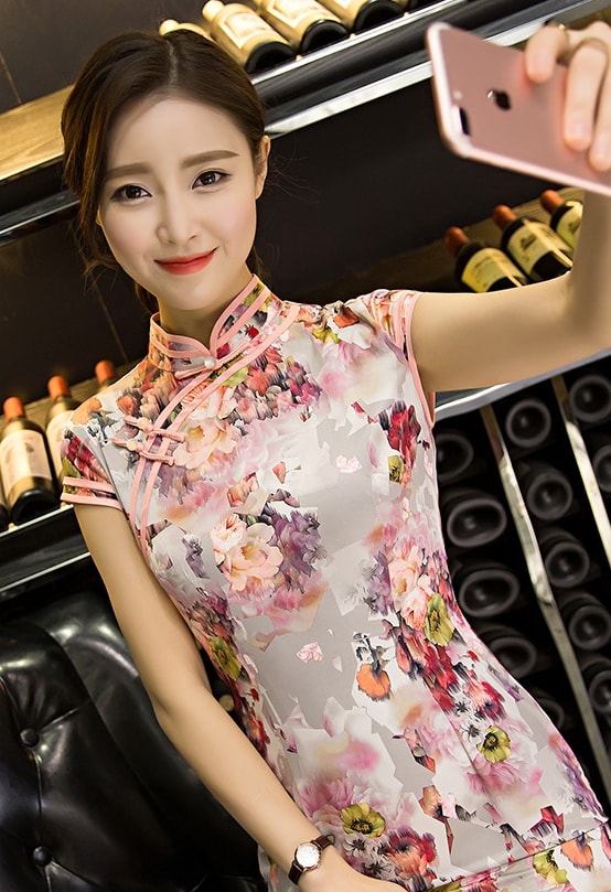 Cheongsam Super Quality Import DS4308 Pink