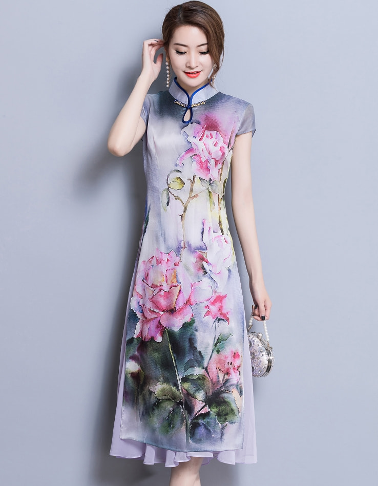 Modern Fashion Cheongsam Import DS4315 Purple