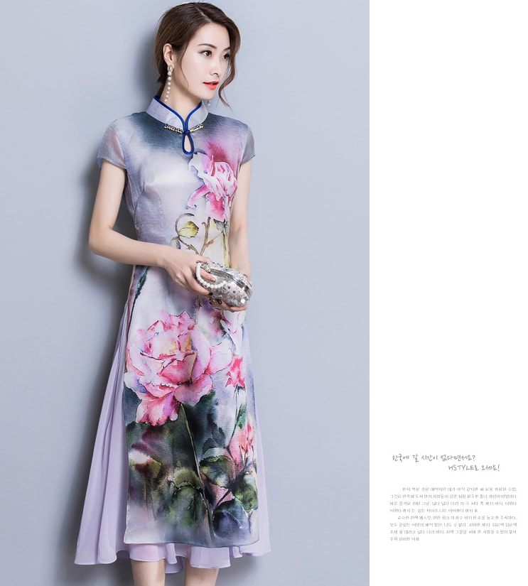 Modern Fashion Cheongsam Import DS4315 Purple