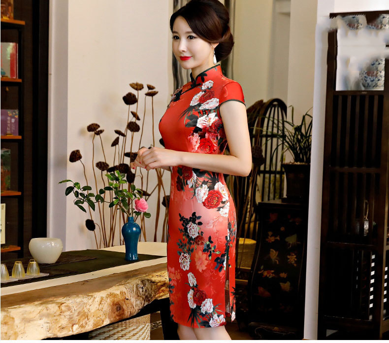 Elegant Medium Cheongsam Import DS4316 Red