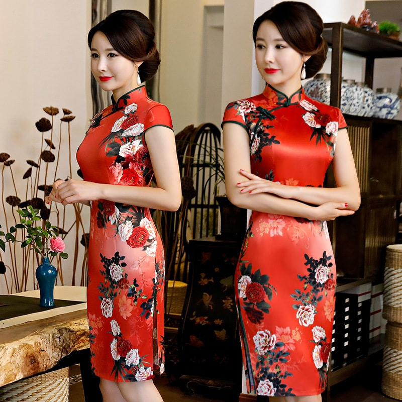 Elegant Medium Cheongsam Import DS4316 Red