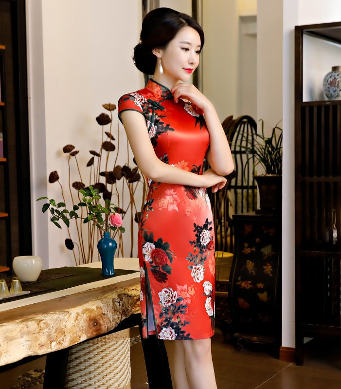 Elegant Medium Cheongsam Import DS4316 Red