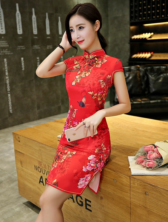 Classic Premium Cheongsam Import DS4318 Red