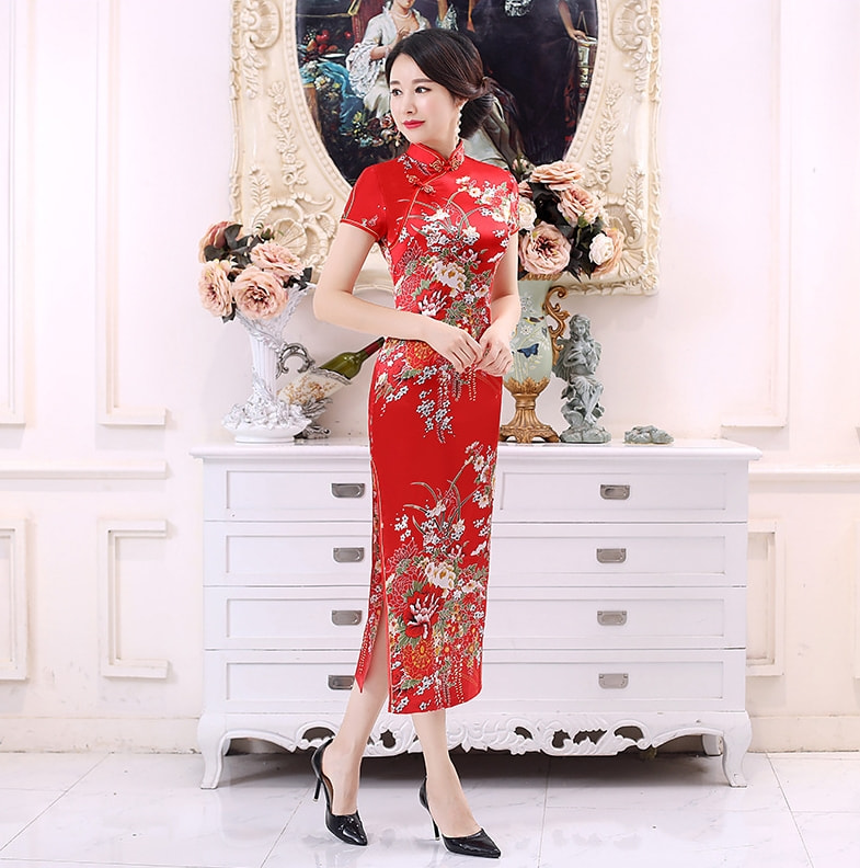 Classic Long Cheongsam Import DS4320 Red