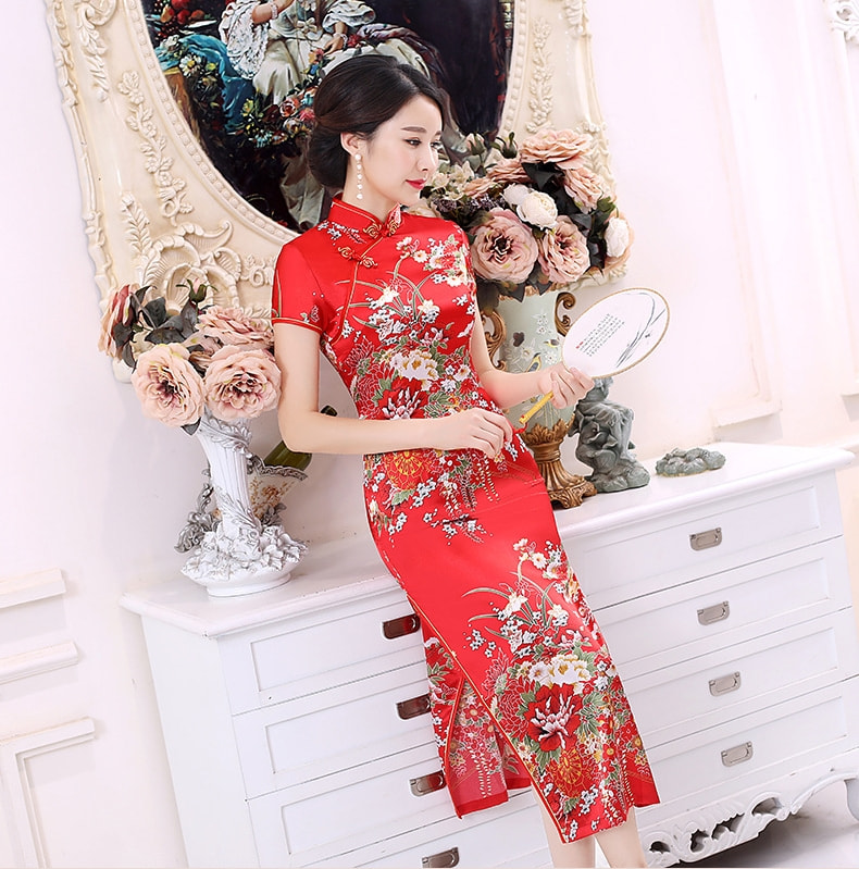 Classic Long Cheongsam Import DS4320 Red