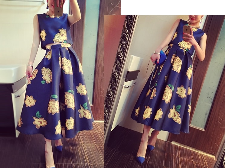 Set Long Dress ET348 Blue