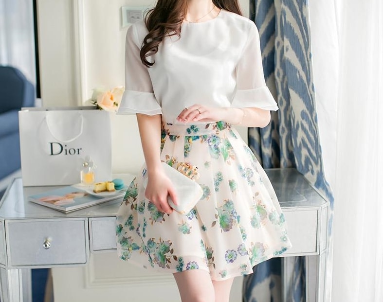 Premium Korea Set Dress ET352 Lime Green