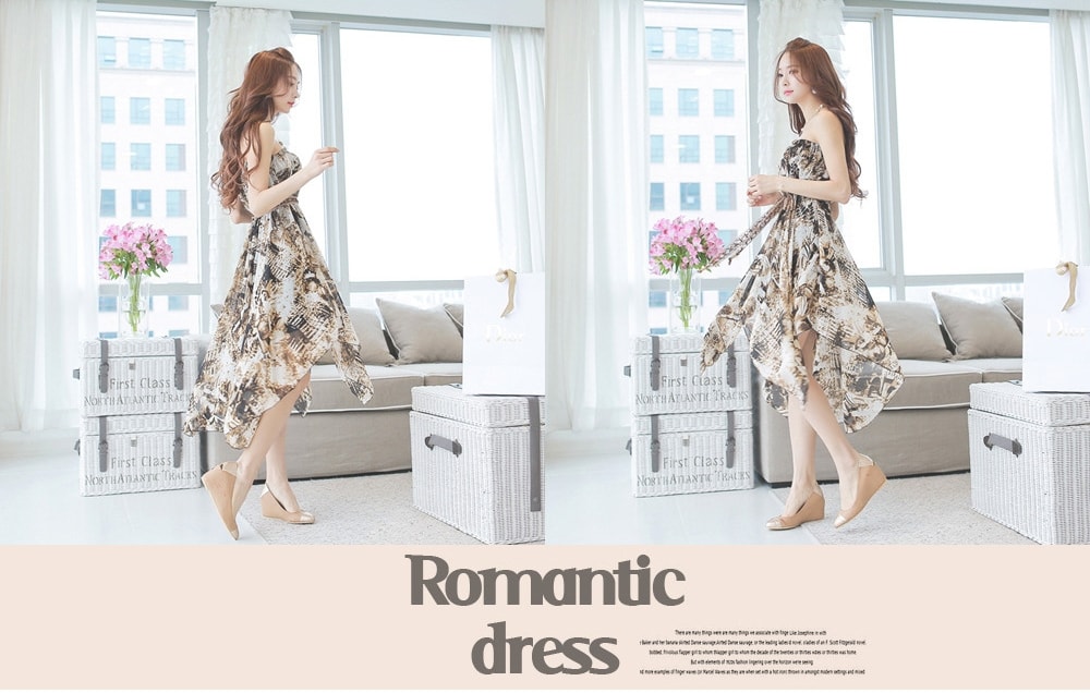 Bohemian Chiffon Dress Set Import ET361 Brown