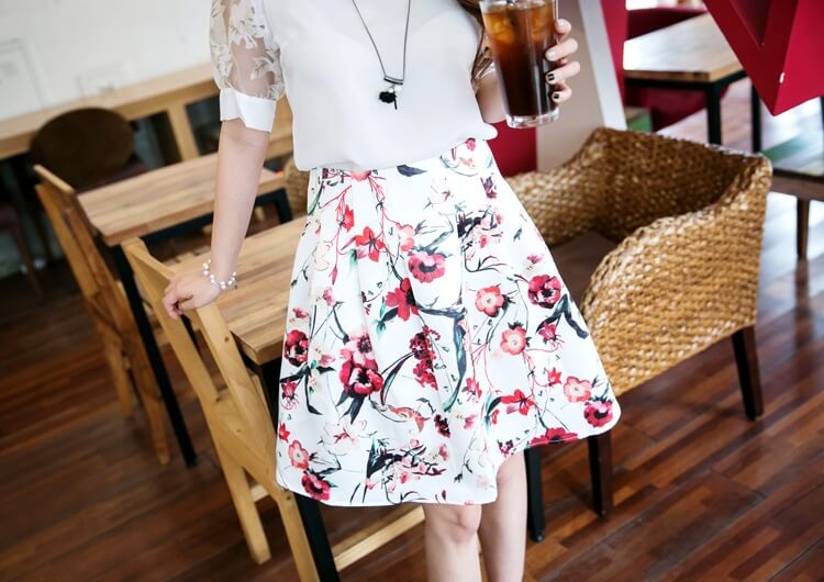 Floral Summer Set Dress Import ET362 White