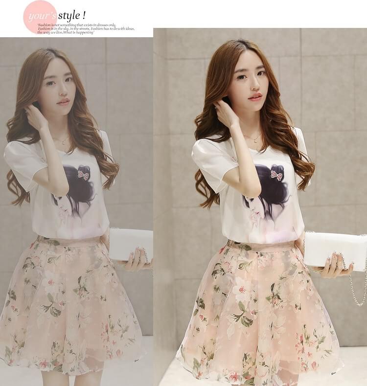 Casual Princess Set Dress Import ET363 White