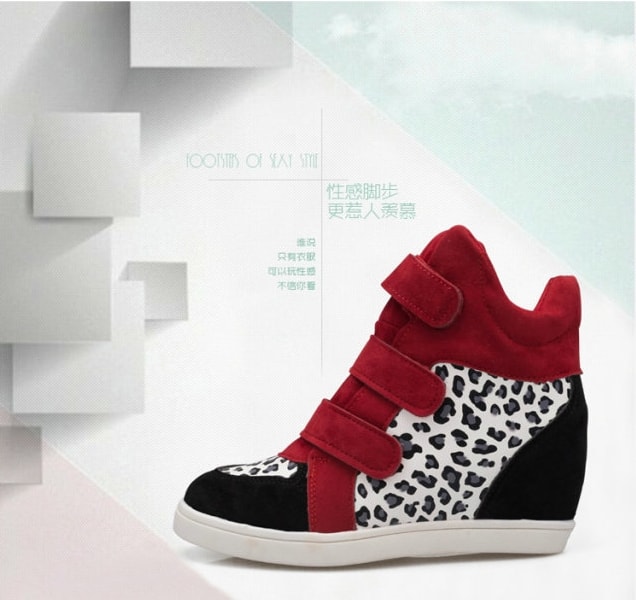 Leopard Red Sport Shoes Import