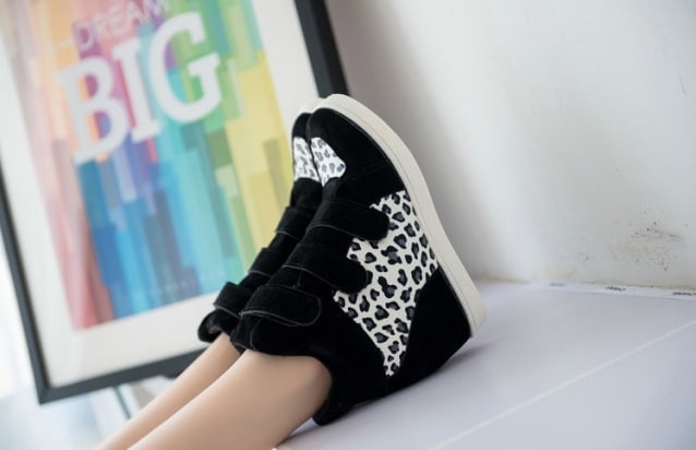 Black Leopard White Import Shoes