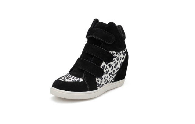 Black Leopard White Import Shoes