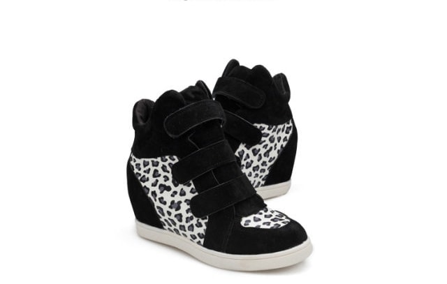 Black Leopard White Import Shoes