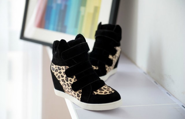 Black Leopard Beige Import Shoes