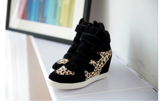 Black Leopard Beige Import Shoes