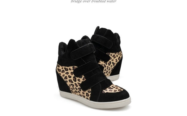 Black Leopard Beige Import Shoes