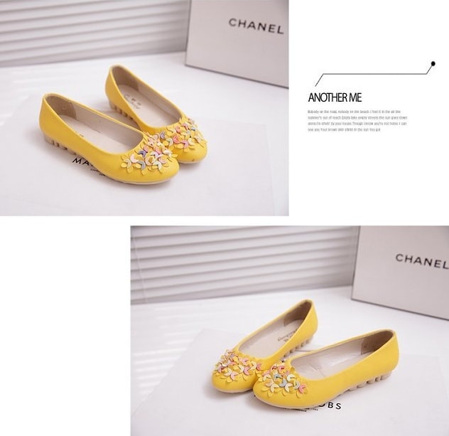 Yellow Korean Flat Shoes Import