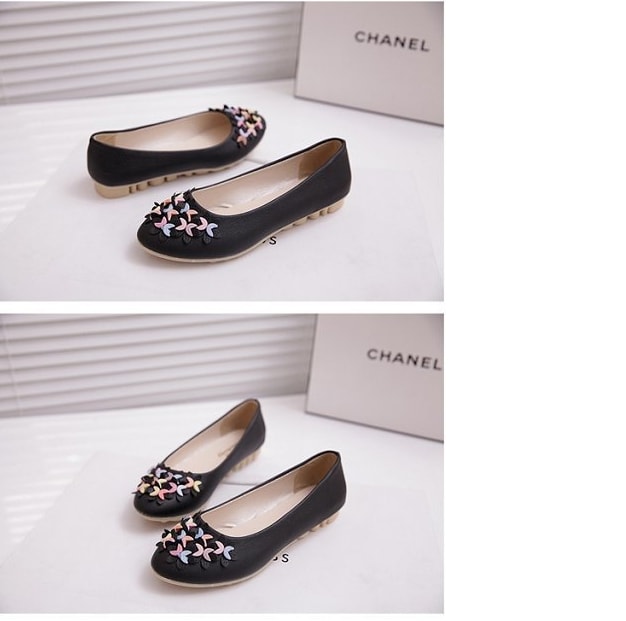 Black Korean Flat Shoes Import