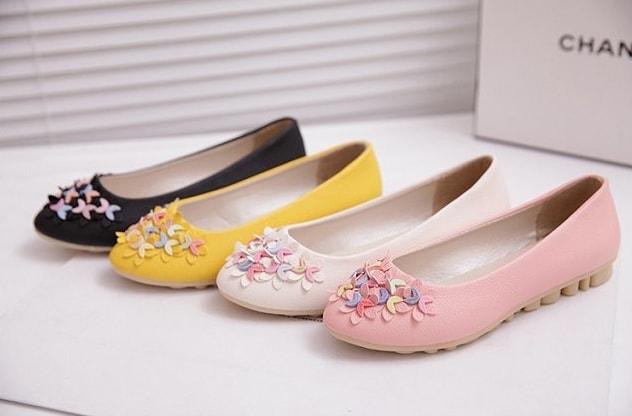 Black Korean Flat Shoes Import