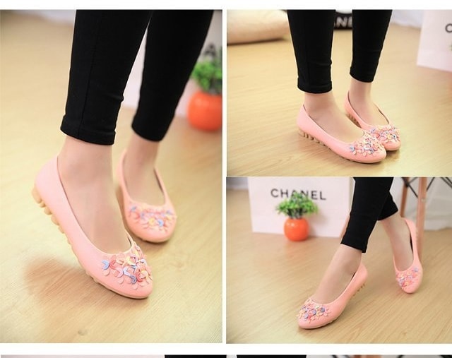 Pink Korean Flat Shoes Import