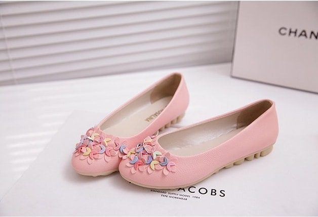 Pink Korean Flat Shoes Import