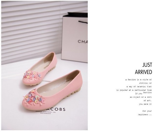 Pink Korean Flat Shoes Import