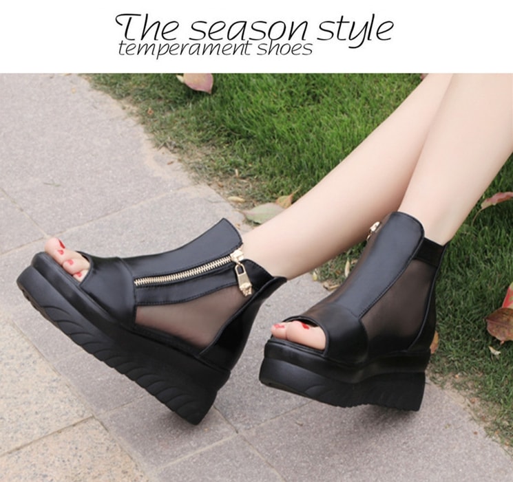 Black Korean Wedges Import