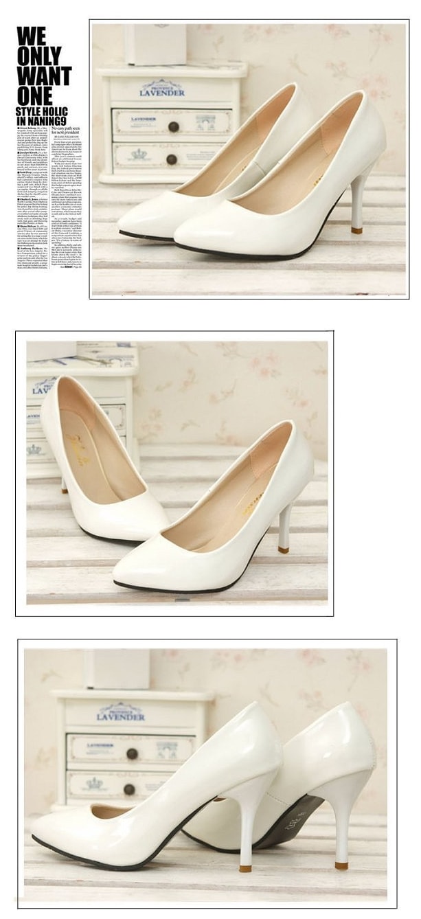 White Korean High Heel Shoes