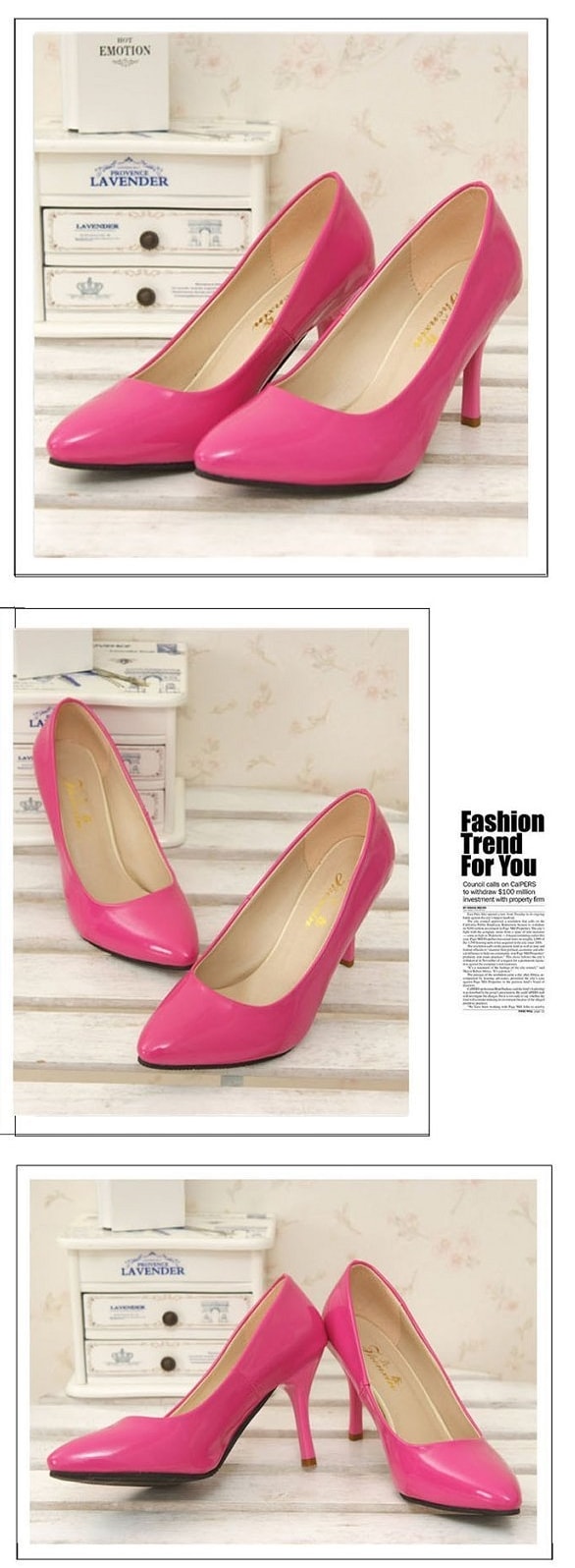 Rose Red Korean High Heel Shoes