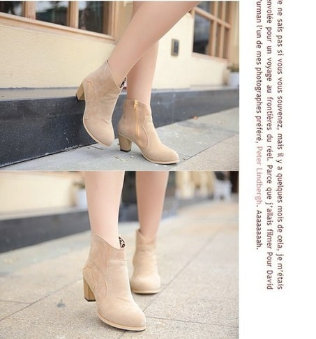 Beige Casual Martin Boots Import