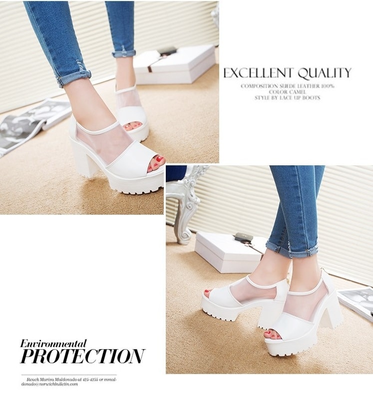 White Korean High Heel Import