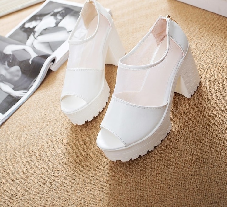 White Korean High Heel Import