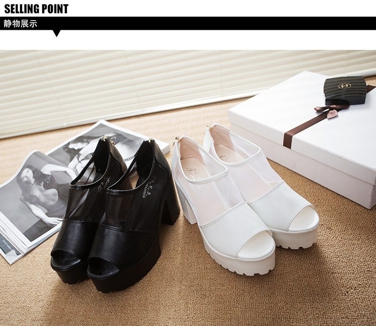 White Korean High Heel Import