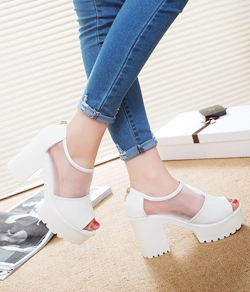 White Korean High Heel Import