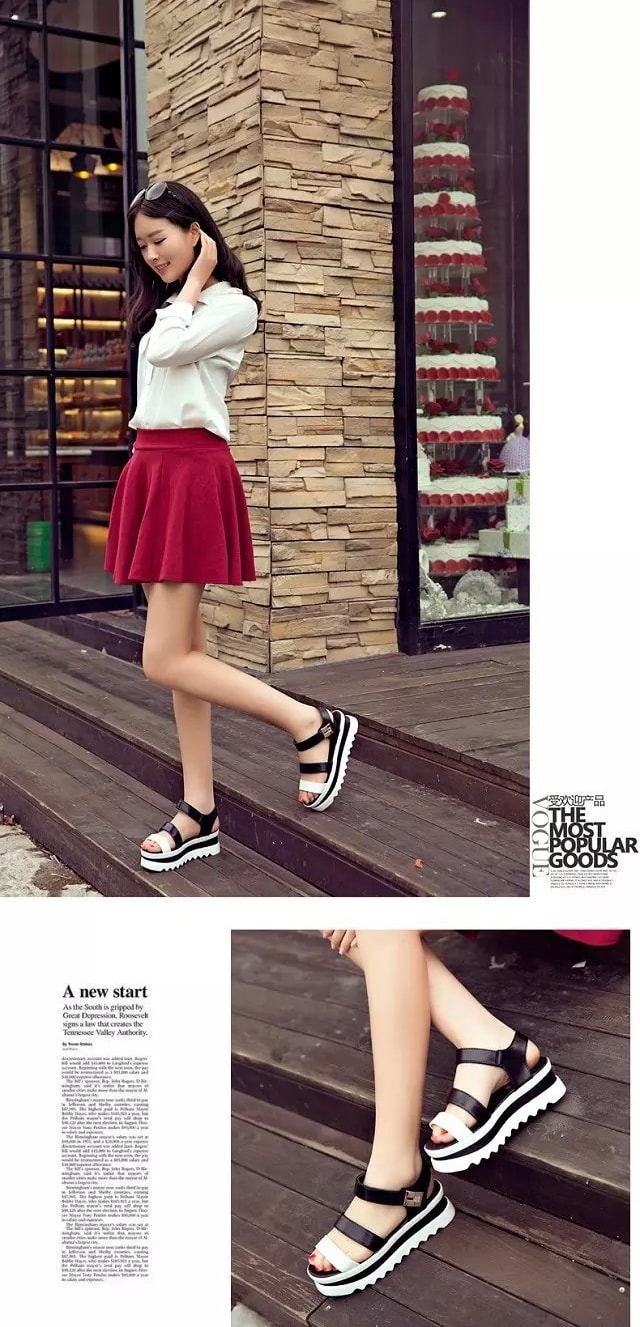 Black Korean Wedges Import