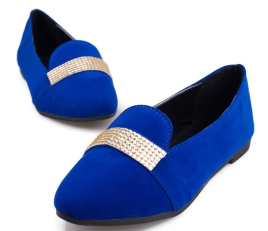 Blue Korean Flat Shoes Import